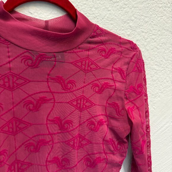 Han Kjøbenhavn Fuchsia long sleeve monogram top - Picture 2 of 5